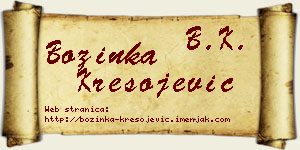 Božinka Kresojević vizit kartica